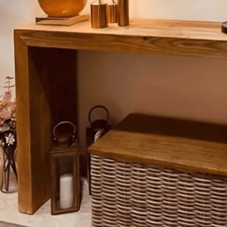 كونسول مع مرايا من الخشب الطبيعي